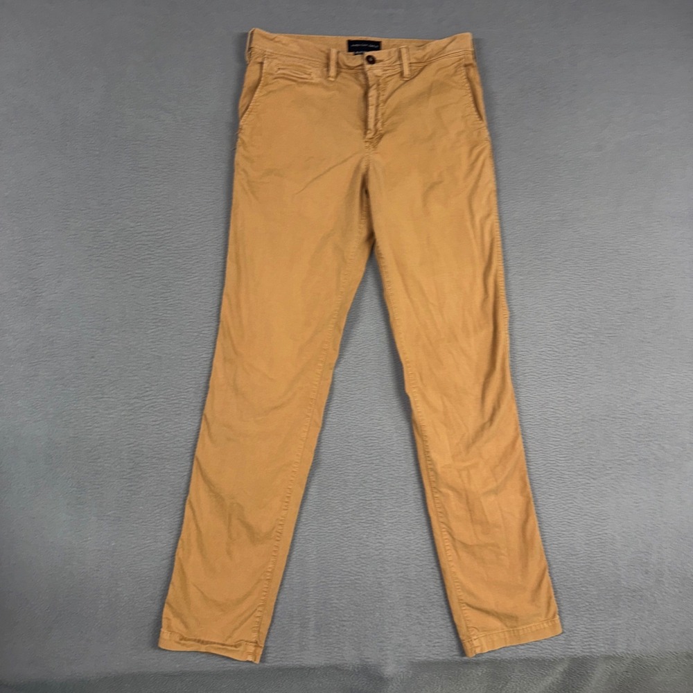American Eagle Pants Mens 30x36 (Fits 31x34) Tan Original Straight Flex Chino